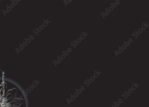 Modern Monochrome Floral Circle Abstract Design