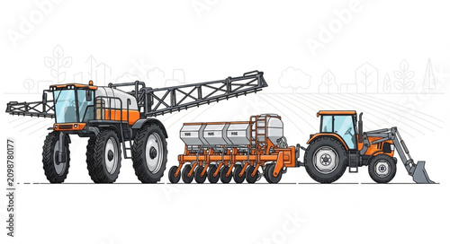 tractor on a white background