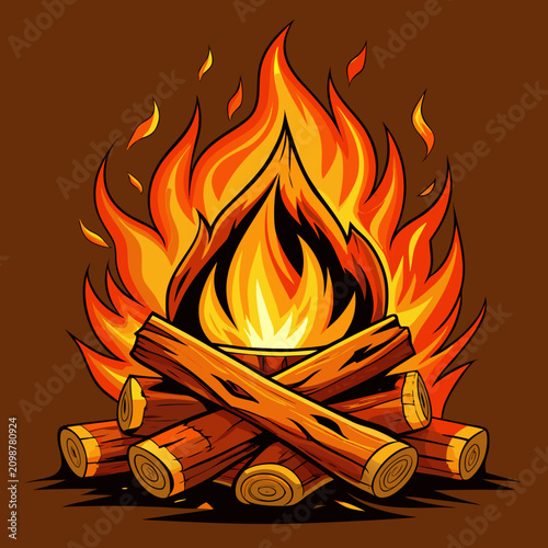 vector illustration of  fire and flames