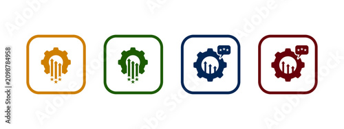 operational excellence icon set. operational excellence icon in different color design.