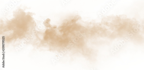 Tableau sur toile Dust sand soil smoke cloud particles isolated on transparent white background