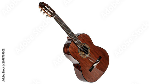 Foto Classic wooden acoustic guitar musical string instrument folk performance asset