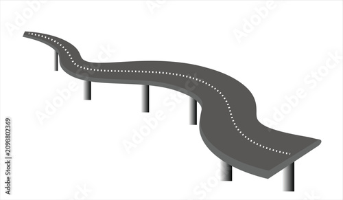 Road highway bridge vector, illustration.  