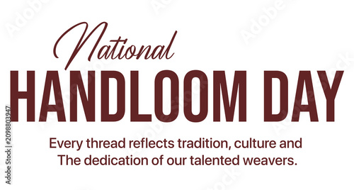 Canvastavla National Handloom Day Text PNG
