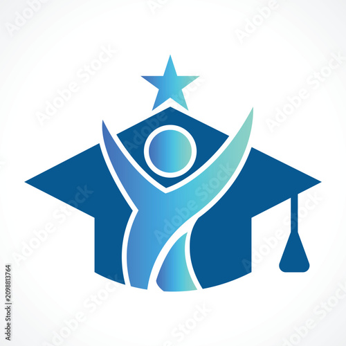 Modern Graduation Logo with Student Success and Academic Achievement
