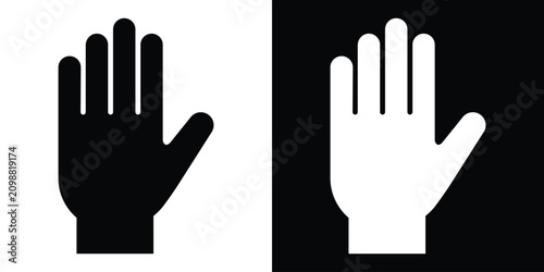 Foto Raised hand with wrist icon in black and white styles