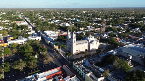 Bild auf Leinwand Cinematic view of the historic San Servacio Church and colonial architecture in