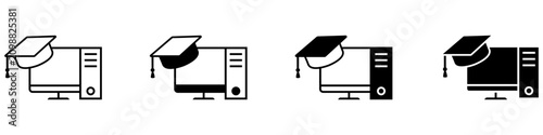Cuadro en lienzo Online learning icon vector set