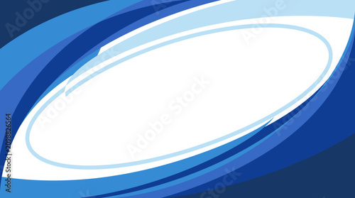 Abstract blue oval shapes swirl in a dynamic graphic design element on a white background