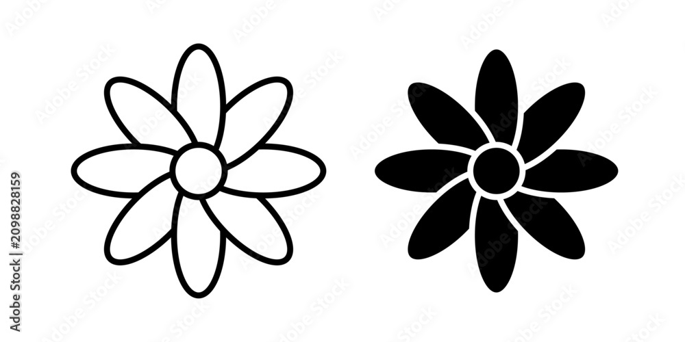 Obraz premium Flower Icon represents nature, floral decoration, and botanical beauty with an editable outline vector illustration.