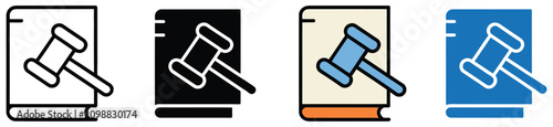 Fotografie Legal Book and Gavel Icon Representing Justice Law Court Judiciary and Legal Ser