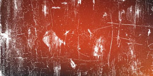 Canvas Print Grunge red texture background with white scratches and cracks distressed vintage