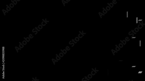 Geometric digital pixel glitch block transition from white to black
