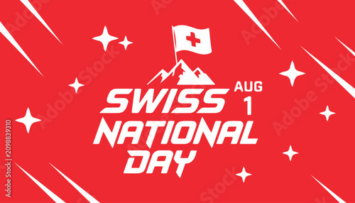 Foto Swiss National Day celebration banner