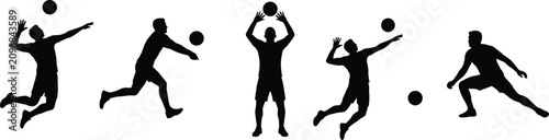 Konstfotografi Basketball Player Action Silhouette Collection Featuring Passing Shooting Receiv