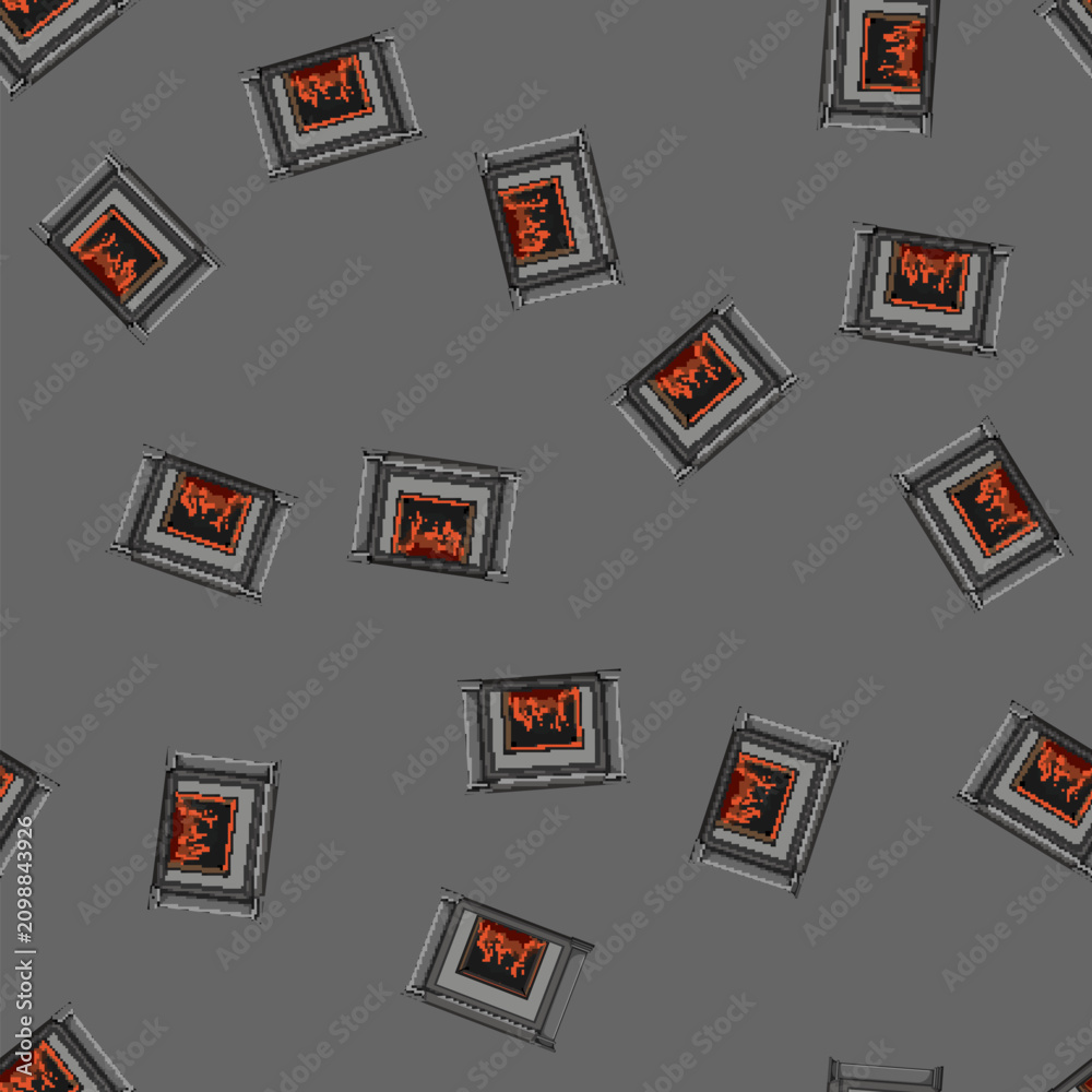 Obraz premium seamless pattern fire fireplace cartoon. fire fireplace sign vector