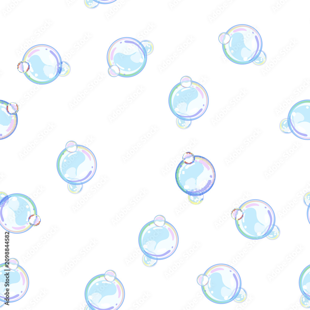 Fototapeta premium pattern transparent soap bubbles cartoon. water abstract, ball sphere, air circle transparent soap bubbles sign vector