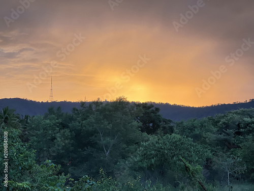 sunset over the mountains