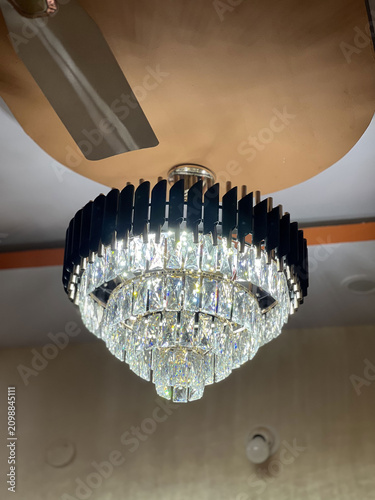 chandelier on the ceiling