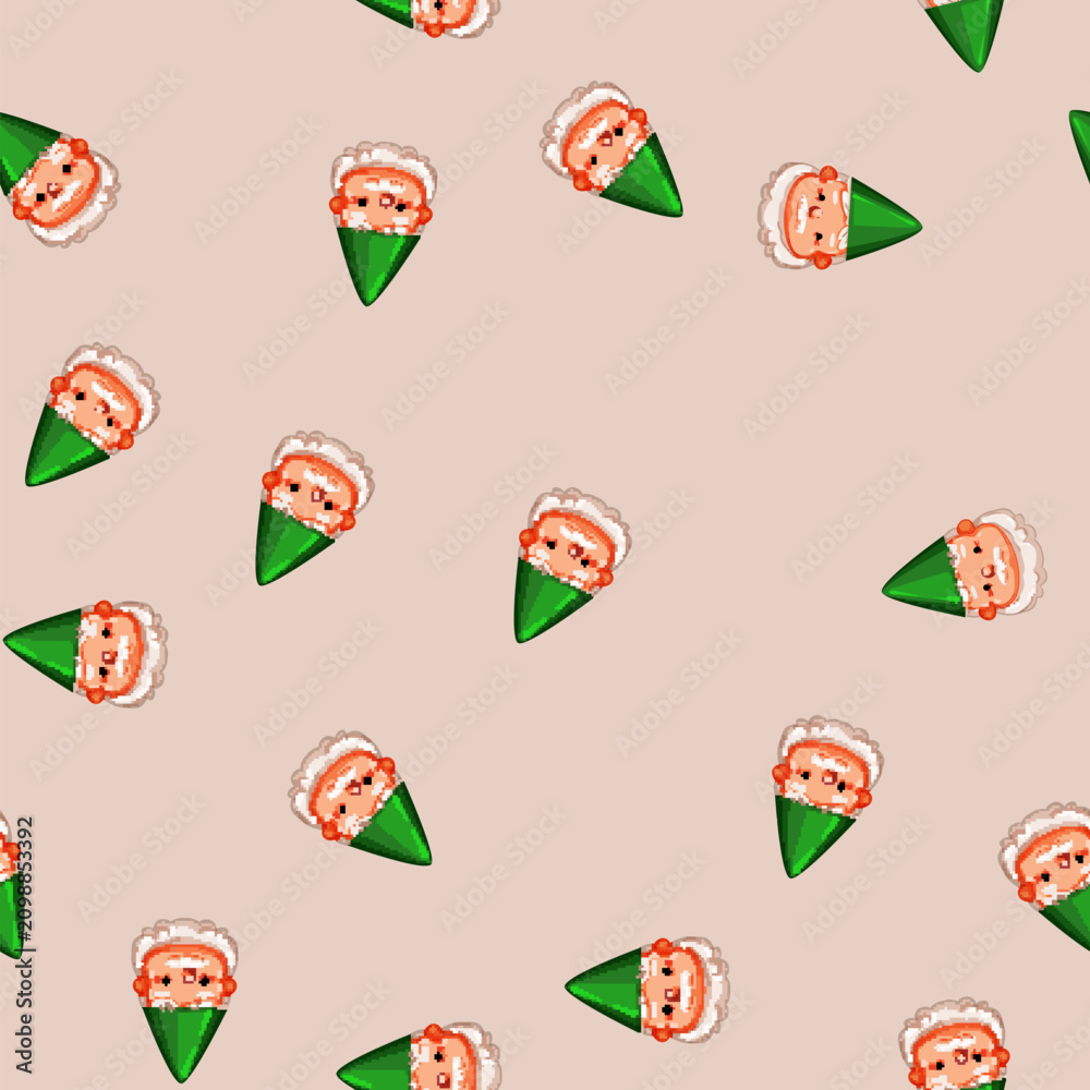 Obraz premium seamless pattern funny garden gnome cartoon. funny garden gnome sign vector