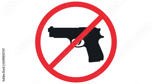 Cuadro en lienzo No Guns Prohibition Sign Symbol for Safety, Firearms Restriction, Public Policy,