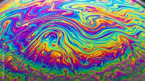 colorful rainbow swirl abstract vibrant multicolor psychedelic oil water soap bubble iridescent shimmering bright kaleidoscope marbled swirling patterns colors eye catching