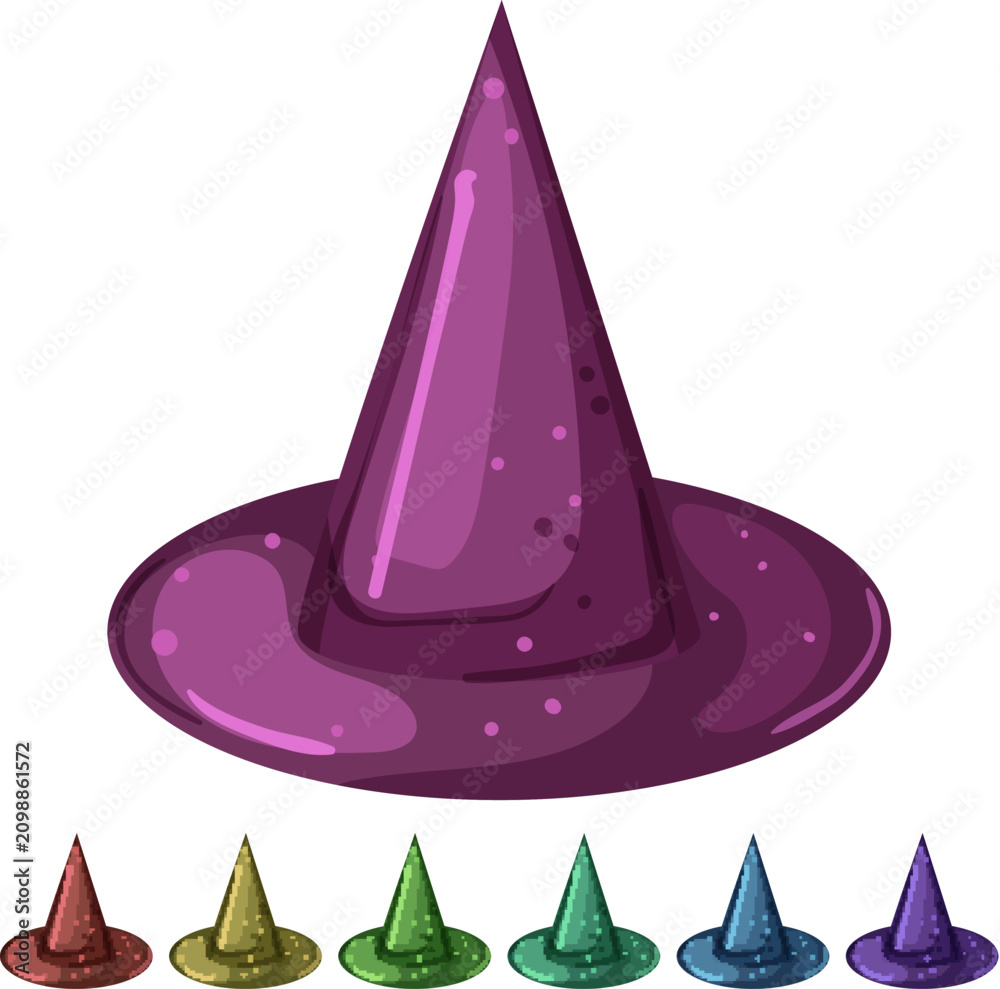 Obraz premium costume wizard hat cartoon. costume wizard hat sign colorful illustration