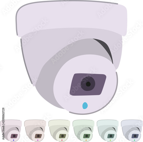 software facial recognition camera cartoon. authentication detection, tracking monitoring, analysis database software facial recognition camera sign vector