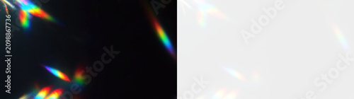 Glass crystal prism effect with rainbow translucency, caustics lighting, refraction and transparent decorative background style