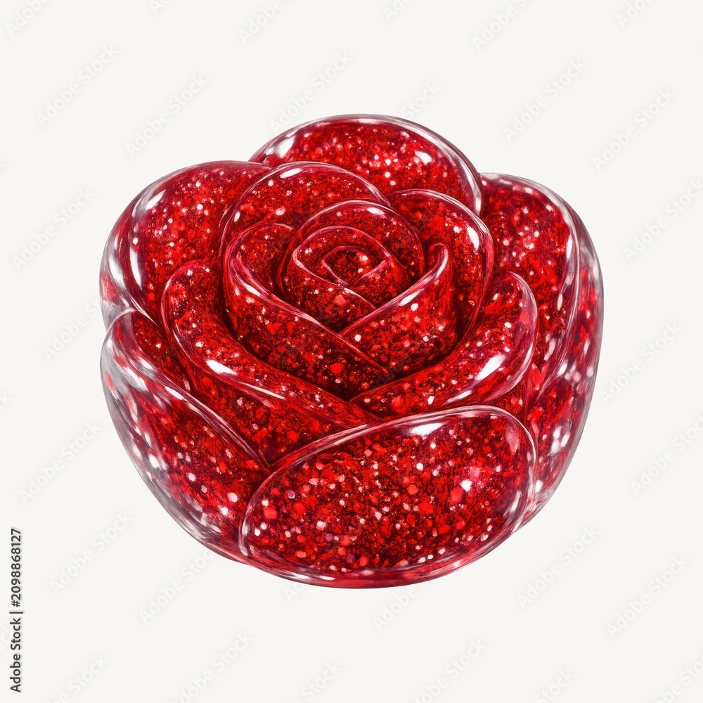 Obraz premium Sparkling red rose illustration