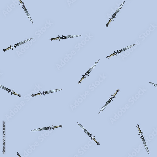 Photos pattern knight sword medieval hand drawn