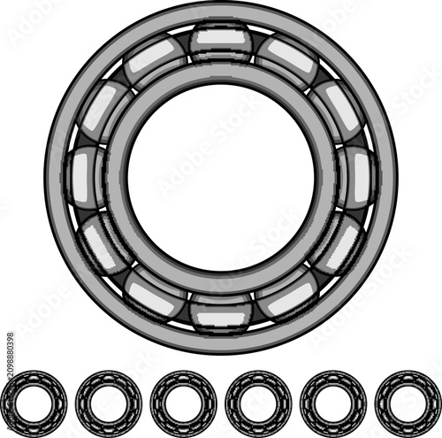 Фотография Ball bearing depicting a mechanical component, designed for reducing friction an