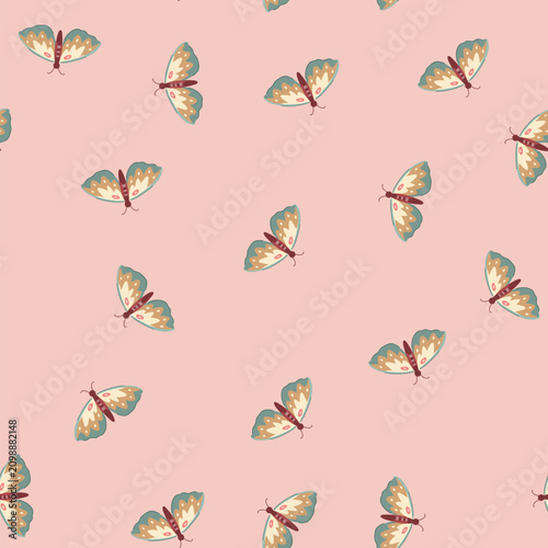 pattern nature boho moth cartoon. earthy free, spirited whimsical, unique handmade nature boho moth sign. seamless vector illustration