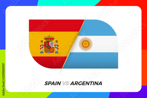 Spain vs Argentina International Sports Tournament Icon.