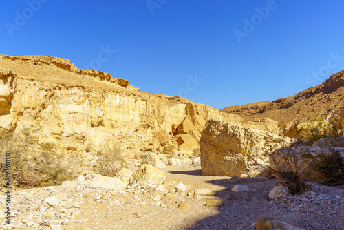 Foto Desert landscape, inside Makhtesh (crater) Ramon