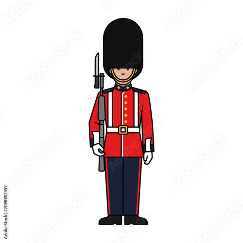 Obraz na płótnie British Royal Guard flat vector illustration