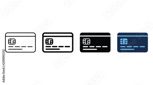 Fotografija Credit Card Icons Set Isolated on White Background