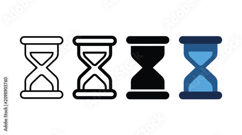 Hourglass Icons Set Isolated on White Background