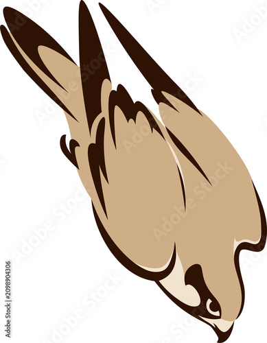 Hawk clipart, traditional chinese brush painting style
