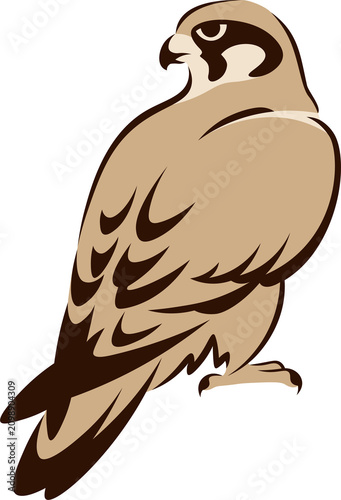 Hawk clipart, traditional chinese brush painting style