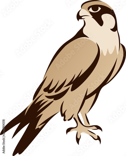 Hawk clipart, traditional chinese brush painting style