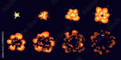 Bild auf Leinwand Bomb explosion animation