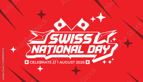 Foto Swiss National Day celebration banner