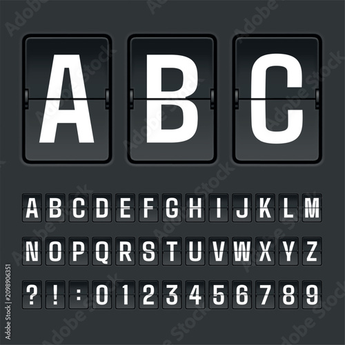 Photos Flip board font