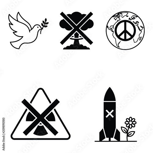 фотографія Peace and Anti War Symbols Collection.