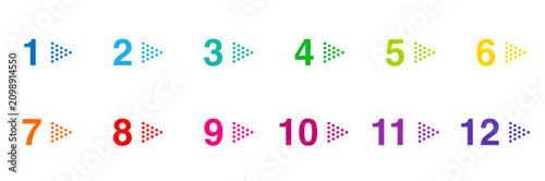 Canvastavla rainbow number list set 1 through 12