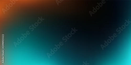 Dark grainy textured web banner poster cover design, teal orange cyan black smooth color gradient background, copy space