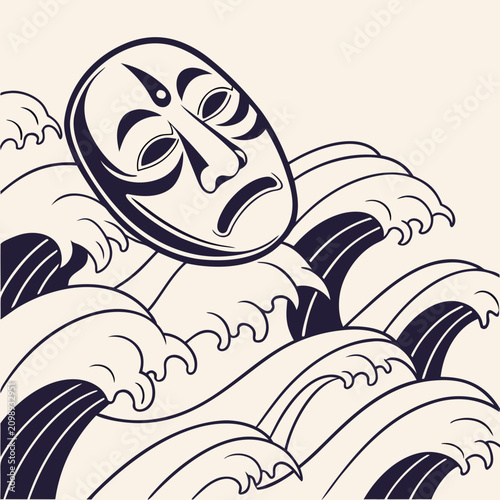 Bild auf Leinwand Noh Mask Mystery 1