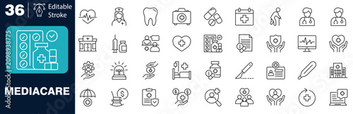 Photos Medicare icon set for healthcare and medical services