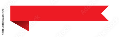 Red ribbon banner. Label strip icon